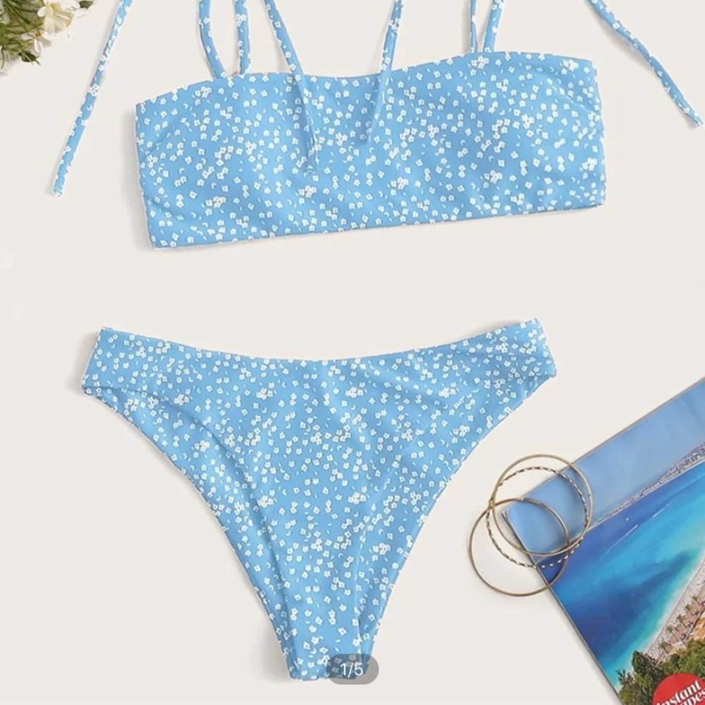 blue shein bikini